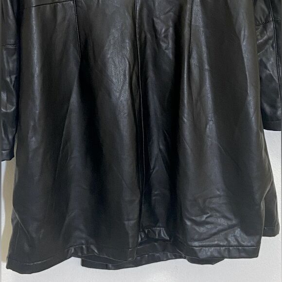 7 FAM - Vegan Leather True Wrap v-Neck Dress - size L (missing belt) - Picture 8 of 11